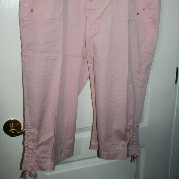 Lee Fit Innovations Pink Stretch Capri Comfort Waist hemline ties size 16 NEW… - Picture 2 of 8